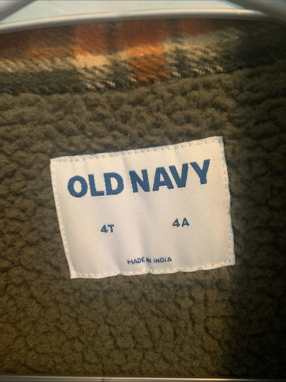 Old Navy Olive Green Kids Sherpa Puffer Jacket
